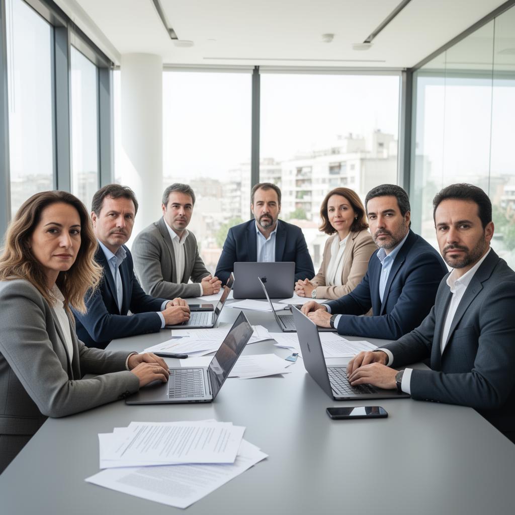 Fundadores del Partido Democrático Español reunidos